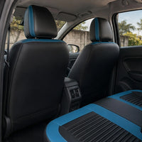 Kit Completo de Capas para Banco de Carro Cobrix em Couro Legítimo Universal 5 Lugares Com Airbag + Tapetes e Capa de Volante