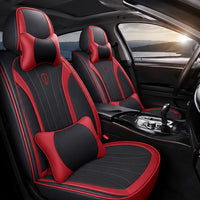 Kit Completo de Capas para Banco de Carro Protecar em Couro Legítimo Universal 5 Lugares Com Airbag + Tapetes e Capa de Volante