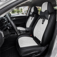 Kit Completo de Capas para Banco de Carro Domani em Couro Legítimo Universal 5 Lugares Com Airbag + Tapetes e Capa de Volante