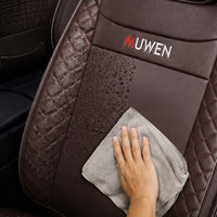Kit Completo de Capas para Banco de Carro Nureon em Couro Legítimo Universal 5 Lugares Com Airbag + Tapetes e Capa de Volante