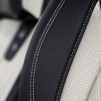 Kit Completo de Capas para Banco de Carro Domani em Couro Legítimo Universal 5 Lugares Com Airbag + Tapetes e Capa de Volante