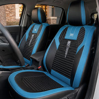 Kit Completo de Capas para Banco de Carro Cobrix em Couro Legítimo Universal 5 Lugares Com Airbag + Tapetes e Capa de Volante