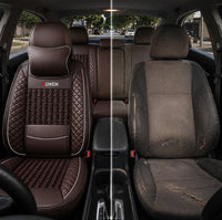 Kit Completo de Capas para Banco de Carro Nureon em Couro Legítimo Universal 5 Lugares Com Airbag + Tapetes e Capa de Volante