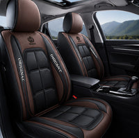 Kit Completo de Capas para Banco de Carro Velox em Couro Legítimo Universal 5 Lugares Com Airbag + Tapetes e Capa de Volante