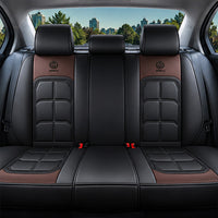 Kit Completo de Capas para Banco de Carro Velox em Couro Legítimo Universal 5 Lugares Com Airbag + Tapetes e Capa de Volante